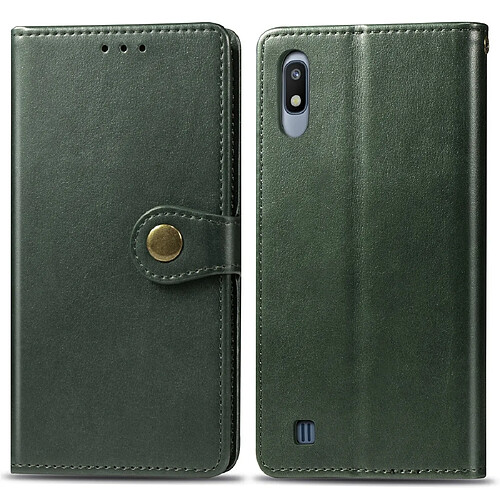 Wewoo Housse Coque Étui en cuir de protection pour téléphone portable avec boucle photocadre photo et fente carteportefeuille et support Galaxy A10 vert