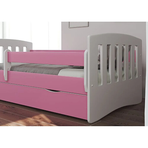 Lit Classic 1, rose, sans tiroir, matelas 160/80