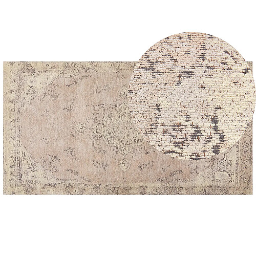 Beliani Tapis en coton beige 80 x 150 cm MATARIM