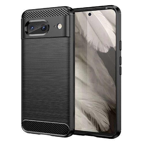 Htdmobiles Coque pour Google Pixel 8 5G - housse etui silicone gel carbone + verre trempe - NOIR