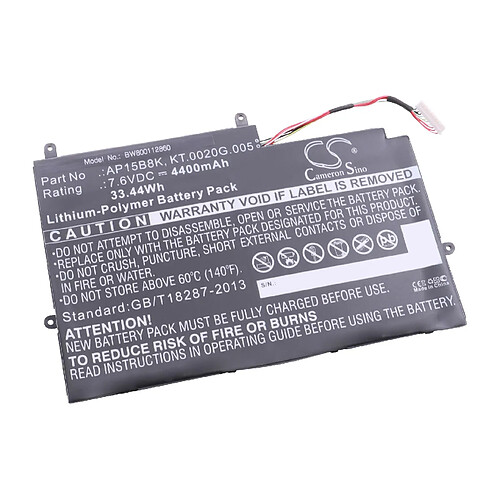 vhbw Li-Polymer batterie 4400mAh (7.6V) pour notebook, ordinateur portable Acer Aspire Switch 11 SW5-173P comme AP15B8K, KT.0020G.005.