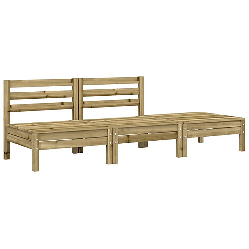 Maison Chic Canapé de jardin 3 places | Canapé Sofa d'extérieur | Fauteuil terrasse bois de pin imprégné -MN11373