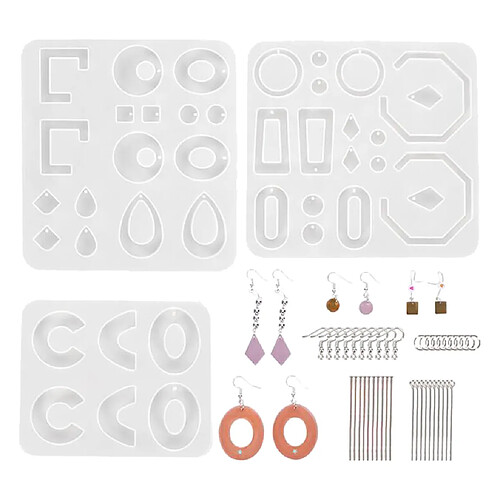 203 Pièces Bricolage Silicone Boucle D'oreille Moule Ensemble époxy Coulée Boucle D'oreille Fabrication De Bijoux