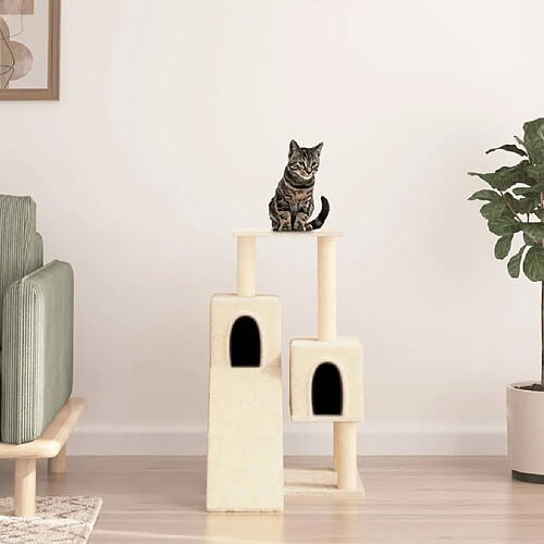 Arbre à chat avec griffoirs,niche pour chat en sisal Crème 82 cm -MN17624