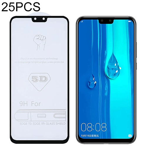 Wewoo Film de verre trempé de plein écran pour colle25 PCS 9H 5Dpour Huawei Y9 2019 / Enjoy 9 Plus