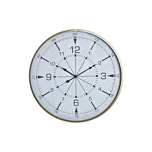 Look & Feel Horloge Murale DKD Home Decor Verre Doré Métal Blanc Boussole (60 x 3 x 60 cm)