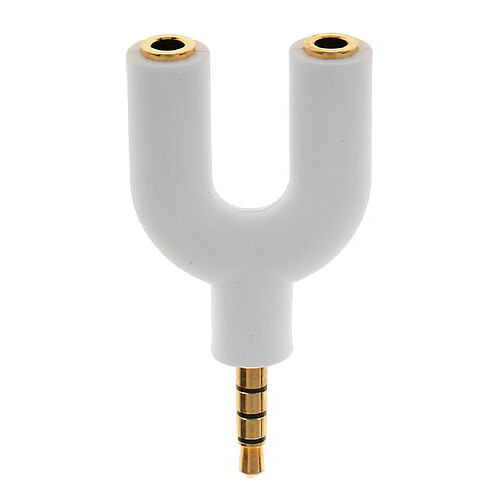 Stéréo Jack Audio écouteur 2 Voies U Adaptateur Blanc 3.5mm