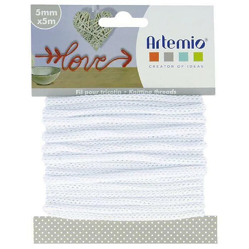 Artemio Fil à tricotin 5 mm x 5 m - blanc