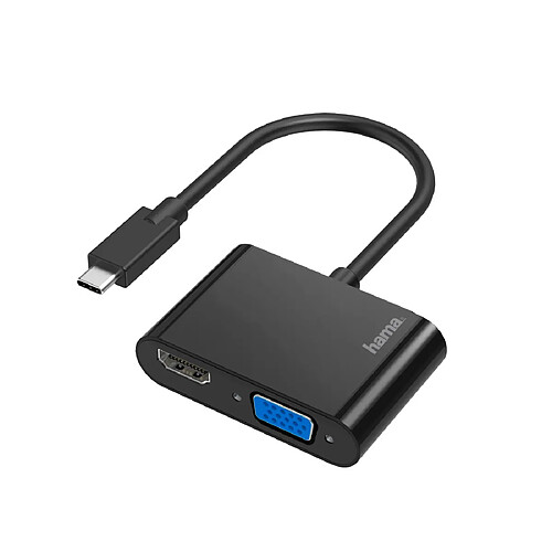 HAMA Adaptateur vidéo, 2 en 1, fiche USB-C - port VGA et HDMI™, Full-HD 4K