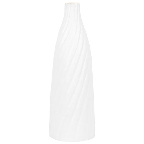 Beliani Vase décoratif FLORENTIA fait à la main Céramique 54 cm Blanc