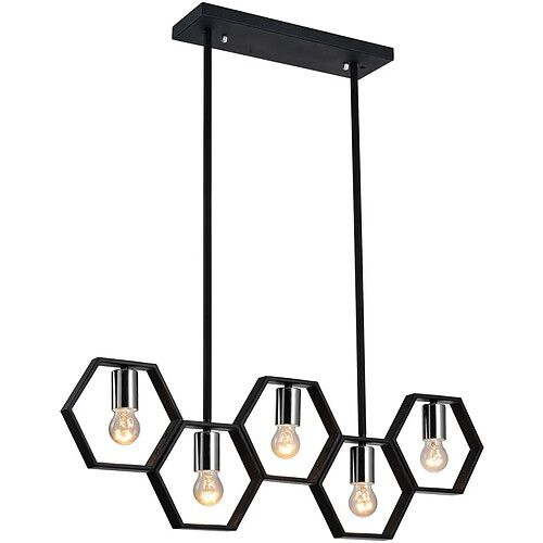 Venture Home Suspension en acier pour 5 ampoules Queen B.