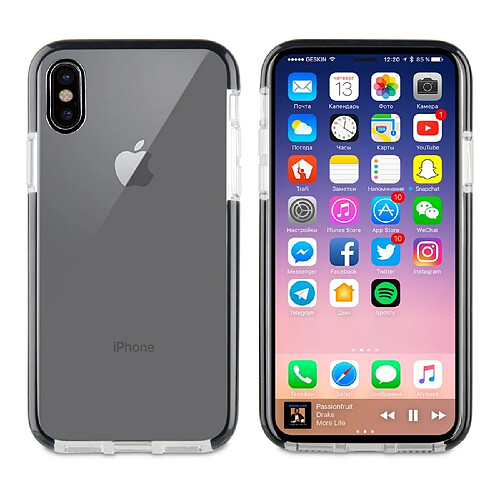 Tiger Coque pour Apple iPhone X/XS ShockProof Renforcée 2M en TPU Transparent