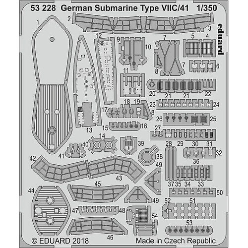 German Submarine Type VIIC/41 for Revell - 1:350e - Eduard Accessories