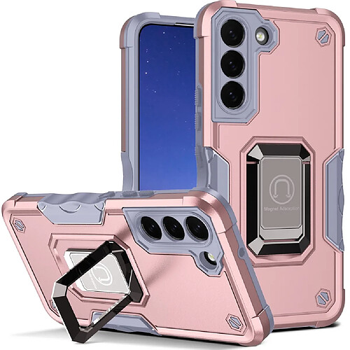 Coque en TPU antichoc avec béquille or rose pour Samsung Galaxy S22 Plus 5G