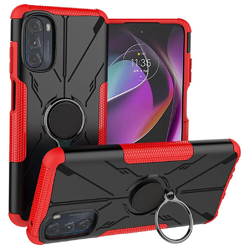 Coque en TPU antichoc, airbags à quatre coins avec béquille pour votre Motorola Moto G (2022) 5G - rouge