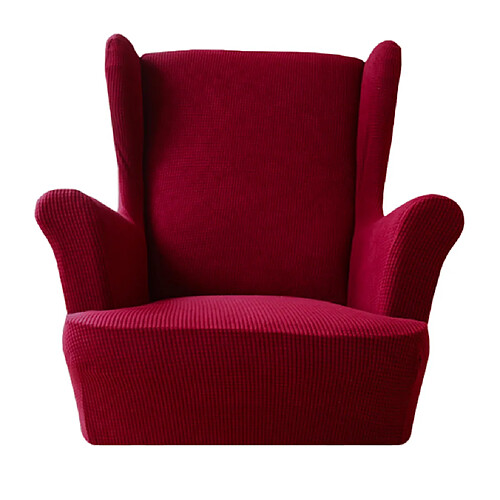 Housse De Fauteuil En Une Seule Pièce Extensible Jacquard Wing Housse De Canapé Housse Vin Rouge