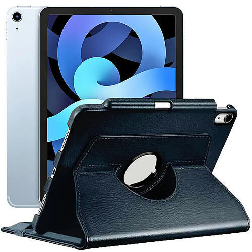 Etui rotatif en simili cuir pour iPad Air 2022 10.9" - Noir - Visiodirect -