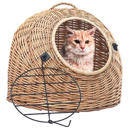 vidaXL Cage de transport pour chats 45x35x35 cm Saule naturel