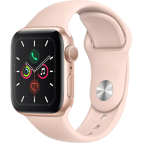 Apple Watch 5 - 40 - Alu or / Bracelet Sport Rose des sables · Reconditionné