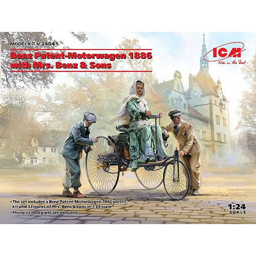 Icm Maquette Voiture Maquette Camion Benz Patent-motorwagen 1886 With Mrs. Benz & Sons