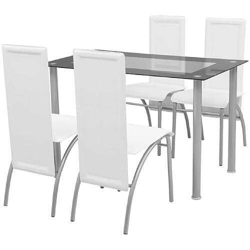 vidaXL Jeu de salle à manger 5 pcs Blanc