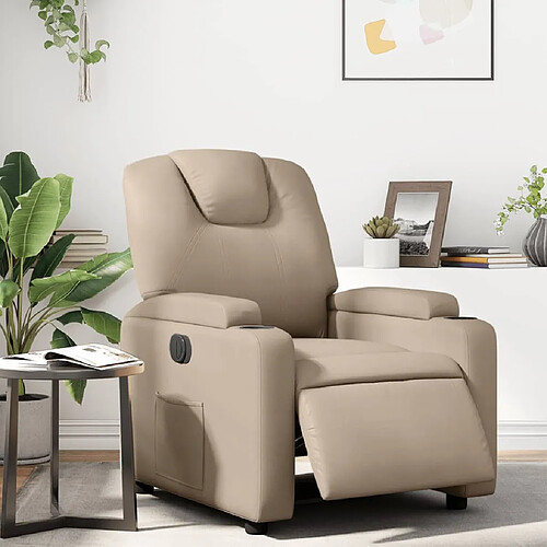 vidaXL Fauteuil inclinable électrique Cappuccino Similicuir