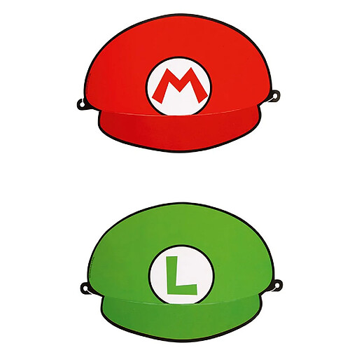 8 CHAPEAUX - 4 MARIO ET 4 LUIGI