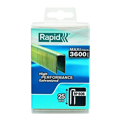 RAPID 3600 agrafes n°606 25mm galvanisées