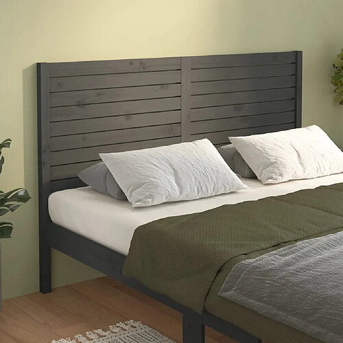 vidaXL Tête de lit Gris 126x4x100 cm Bois massif de pin