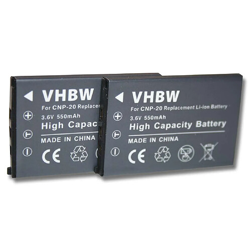 vhbw 2x Batteries compatible avec Easypix W510 Unterwasserkamera appareil photo reflex (550mAh, 3,6V, Li-ion)