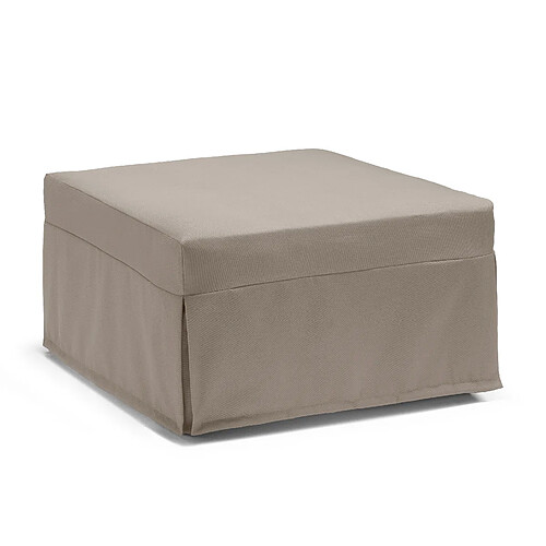 Autrement Talamo Italia Pouf Flash Bed, 100% Made in Italy, Pouf convertible en lit pliant simple, Pouf en tissu de salon, cm 80x80h45, couleur Taupe