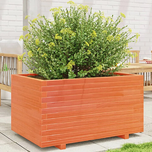 vidaXL Jardinière cire marron 90x60x49,5 cm bois de pin massif