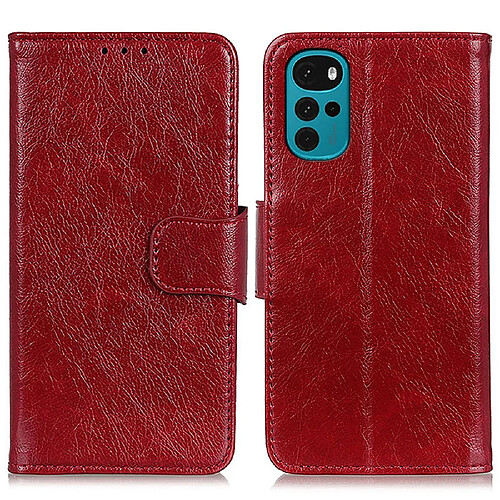 Etui en PU texture nappa rouge pour votre Motorola Moto G22