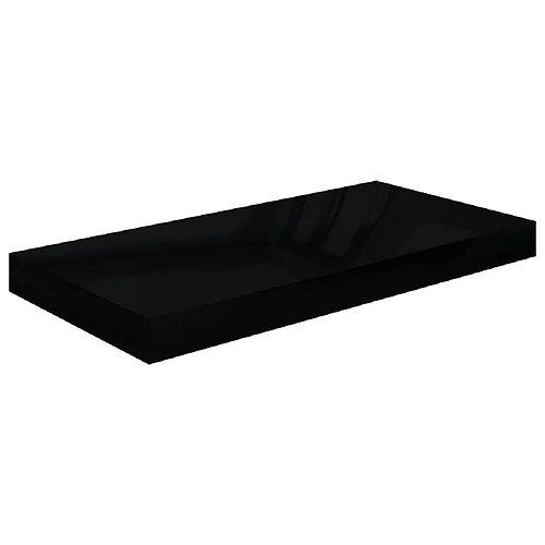 vidaXL Étagère murale flottante Noir brillant 50x23x3,8 cm MDF