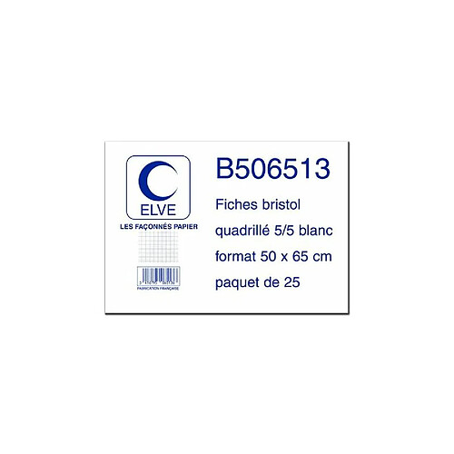 ELVE Fiches bristol quadrillées 5/5, 500 x 650 mm, 25 fiches ()