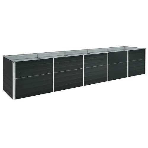 vidaXL Lit surélevé de jardin Acier galvanisé 400x80x77 cm Anthracite