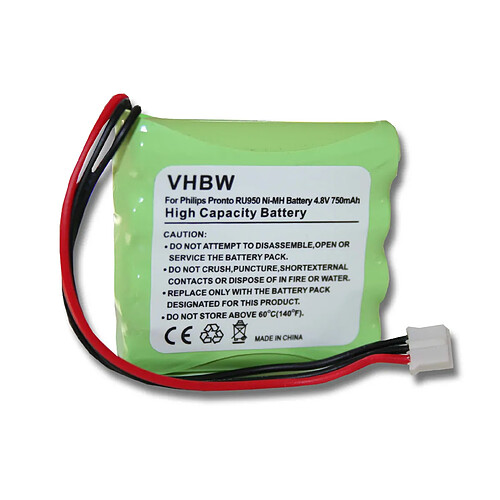 vhbw batterie compatible avec Philips Pronto RU950, RU960, RU970, RU980, RU990, TSU3500117 télécommande remote control (750mAh, 4,8V, NiMH)