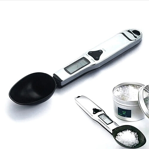 Universal Type 2 500g/0,1g Écran à cristaux liquides électronique Cuillère de mesure numérique Balance Cuillère de mesure gramme Tableau de laboratoire de la cuisine (argent)