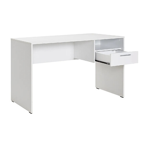 Pegane Meuble du bureau, table de bureau en bois coloris blanc - longueur 120 x profondeur 60 cm