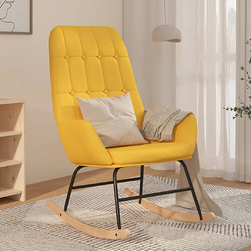 vidaXL Chaise à bascule Jaune moutarde Tissu