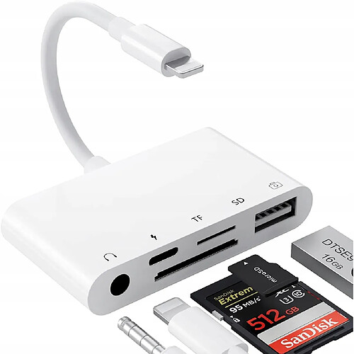 GUPBOO Adaptateur en 1 iPad Lightning USB Lecteur de carte SD TF,JL667