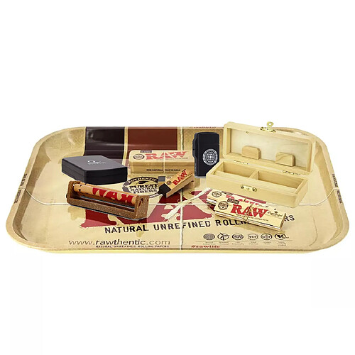 Pack RAW SpliffBox Taille S + Plateau + Balance + Feuilles Slim + Carton + Rouleuse