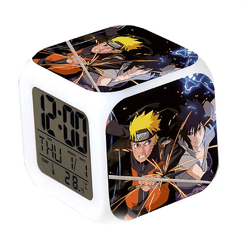 Universal Turbulence Naruto Uchiha Sasuke thermomètre numérique lumineux cube réveil changement de couleur chef