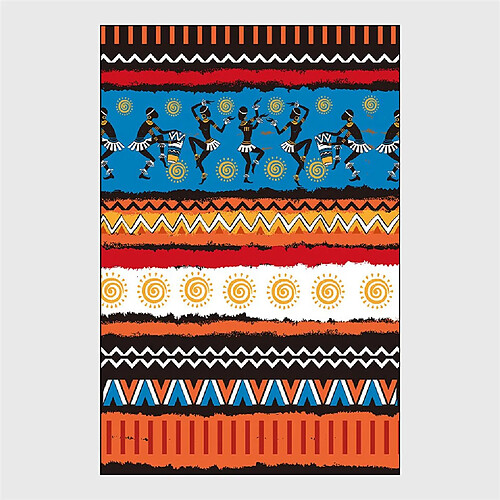 Universal Tapis orange tapis bleu imprimé géométrique tapis de style ethnique tribal africain chambre à coucher tapis de cuisine rayé | Tapis (45 * 75 cm)