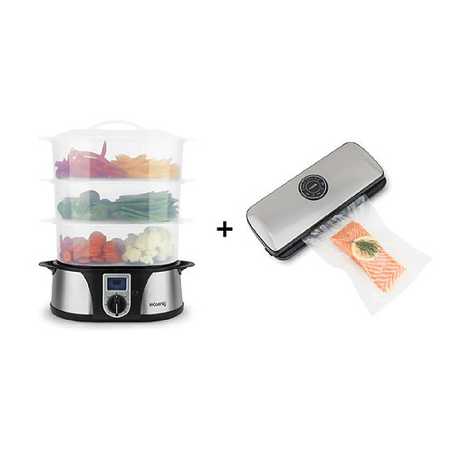 Hkoenig H.KOENIG VAP12 + SSV24 CUISEUR VAPEUR ÉLECTRIQUE ET APPAREIL DE MISE SOUS VIDE ALIMENTAIRE