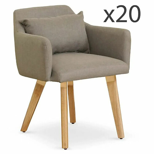 Paris Prix Lot de 20 Fauteuils Design Alan 70cm Taupe