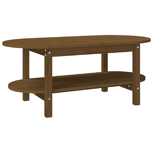 ComfortXL Table Basse Marron Miel 110x55x45 Cm Bois Massif De Pin