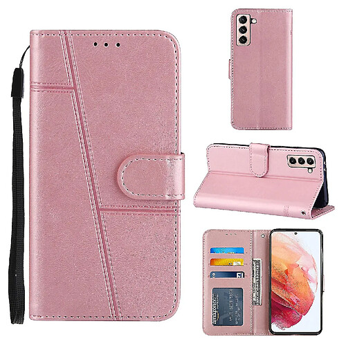 Universal Samsung Galaxy S21 5G COURTURE COURTURE COUVERTURE MAGNÉTIQUE PRIUM ETUI COQUE - ROSE