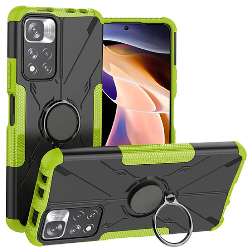 Coque en TPU antichoc, anti-rayures avec béquille pour votre Xiaomi Redmi Note 11 Pro 5G (MediaTek)/Redmi Note 11 Pro + 5G - vert