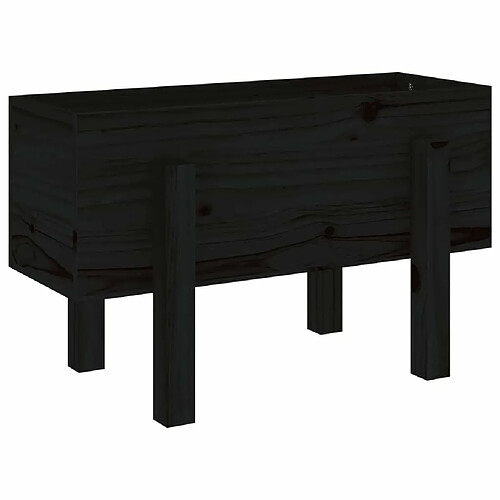 Maison Chic Jardinière,Bac à fleurs - pot de fleur noir 62x30x38 cm bois massif de pin -GKD62083